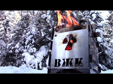 Видео: Печь щепочница Выживайка №2 (ВЖК) - обзор, тест, мнение и отзыв