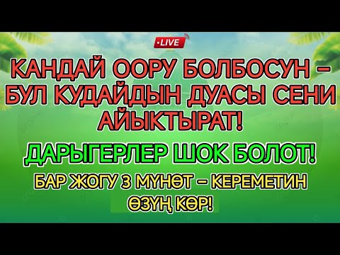 Видео: КАНДАЙ ООРУ БОЛБОСУН – БУЛ КУДАЙДЫН ДУАСЫ СЕНИ АЙЫКТЫРАТ!ДАРЫГЕРЛЕР ШОК БОЛОТ! 🍃