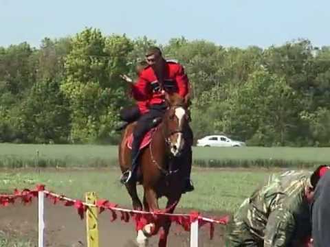 Видео: Брюховецкие казаки. Сложнейшие трюки на полном скаку.